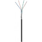 CAT6 internetkabel voor buiten op rol 305m solid zwart CCA - extra afgeschermd