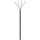 CAT6 internetkabel voor buiten op rol 100m solid zwart CCA - onafgeschermd