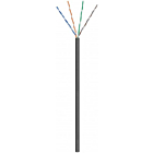 CAT6 internetkabel voor buiten op rol 305m solid zwart CCA - onafgeschermd