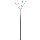 CAT6 internetkabel voor buiten op rol 100m solid zwart CCA - extra afgeschermd