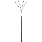 CAT5e internetkabel voor buiten op rol 100m solid zwart CCA - afgeschermd