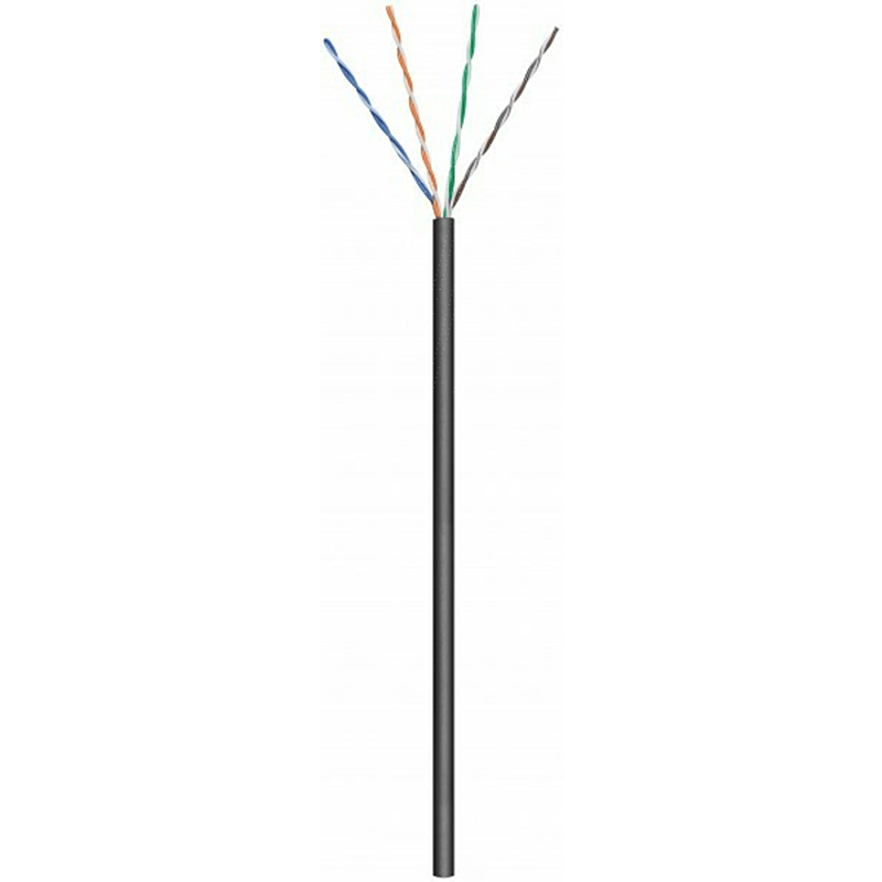 CAT6 U/UTP 50m buitenkabel op rol stug zwart CCA