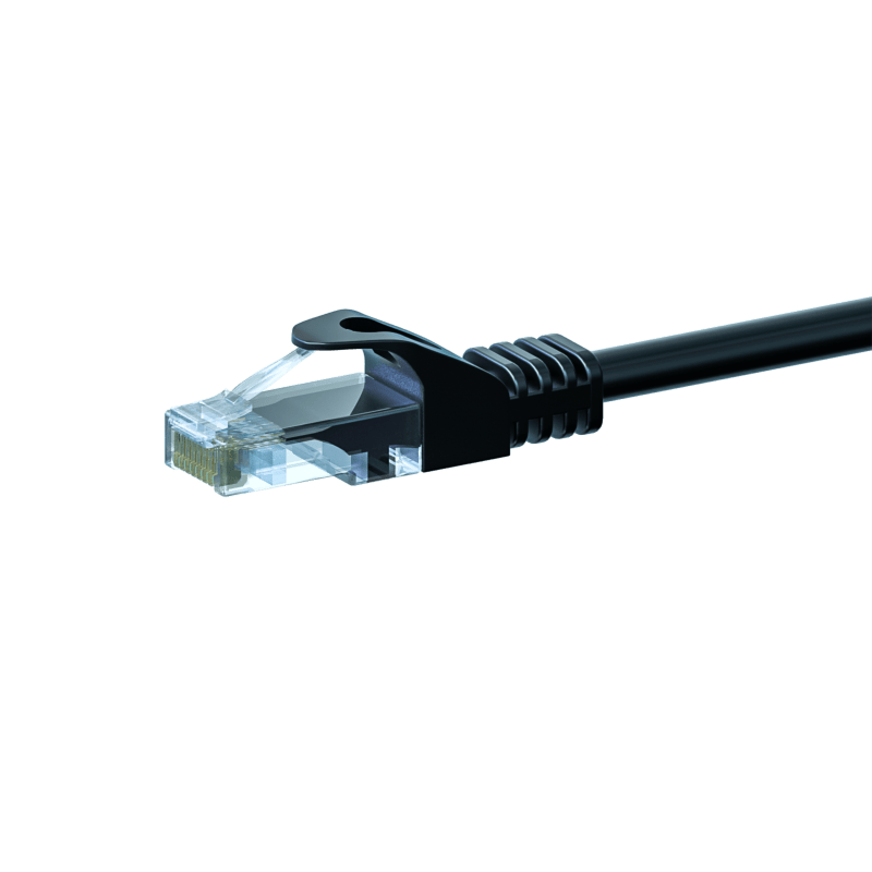 Cat5e internetkabel 15m zwart 100% koper - onafgeschermd