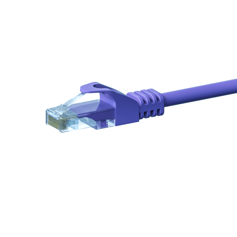 Cat5e internetkabel 15m paars 100% koper - onafgeschermd