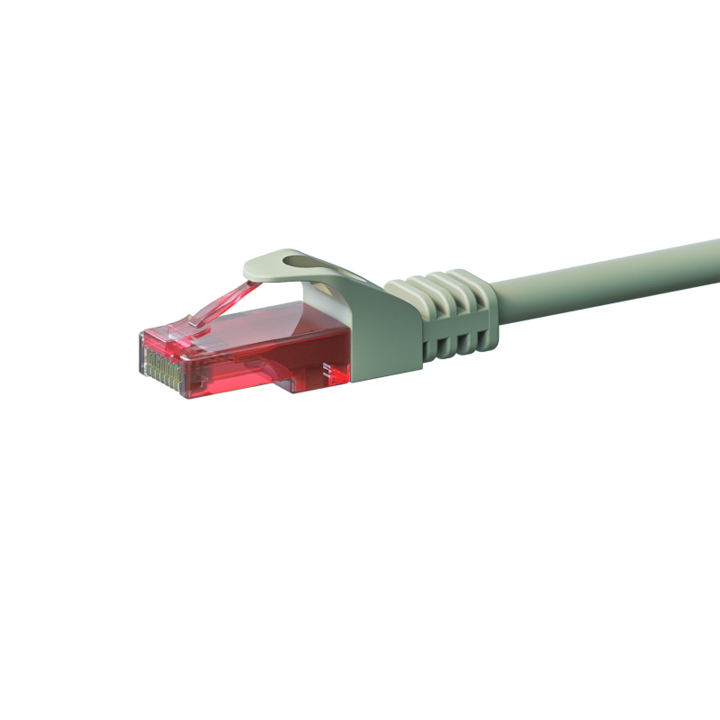 Cat6 internetkabel 0,15m grijs 100% koper - onafgeschermd