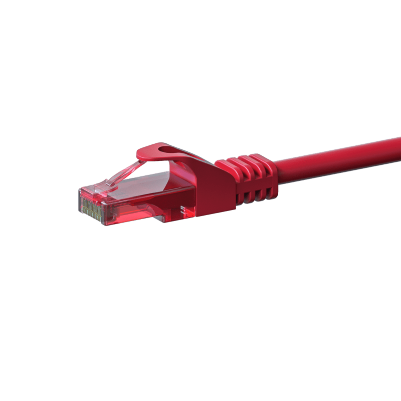Cat6 internetkabel 0,25m rood 100% koper - onafgeschermd