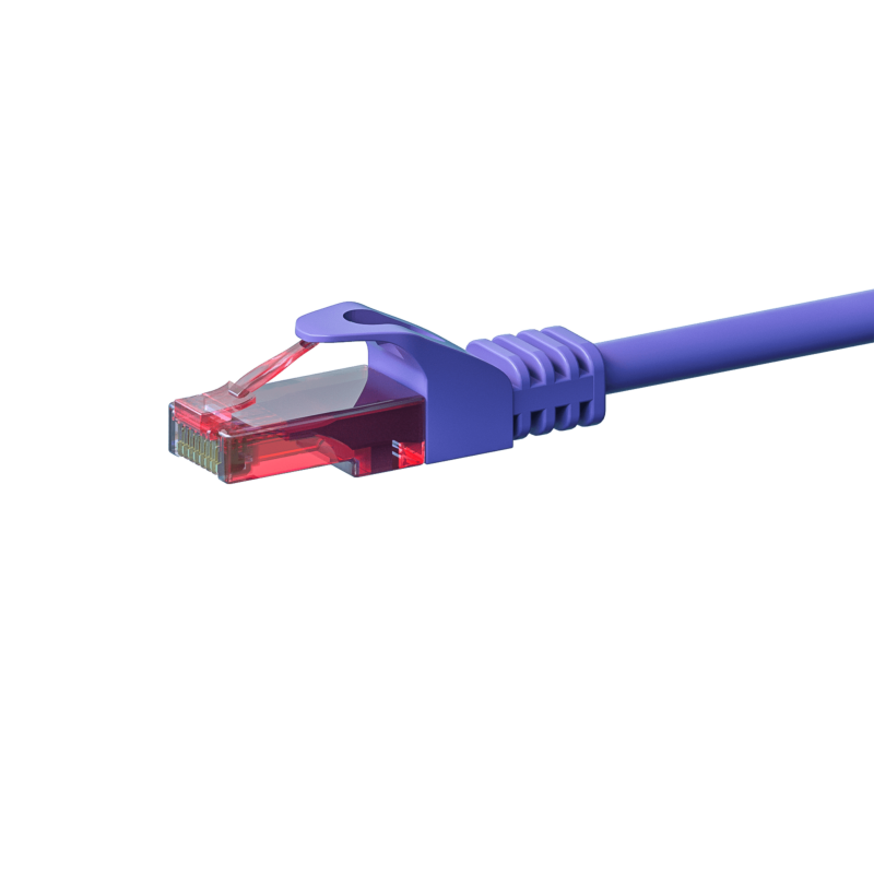 Cat6 internetkabel 1m paars 100% koper - onafgeschermd