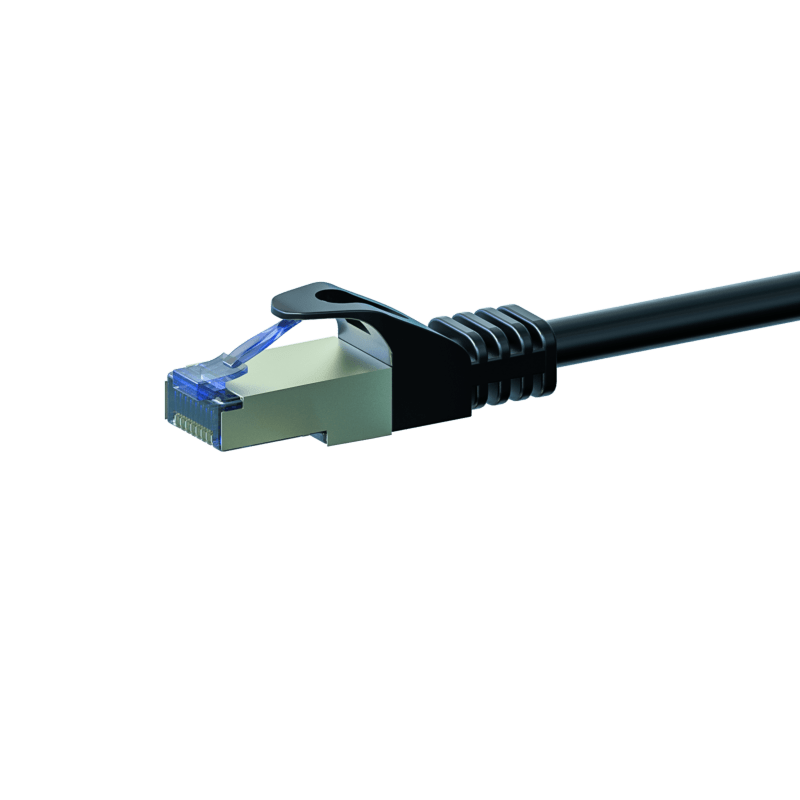 Cat6a internetkabel 15m zwart 100% koper - extra afgeschermd