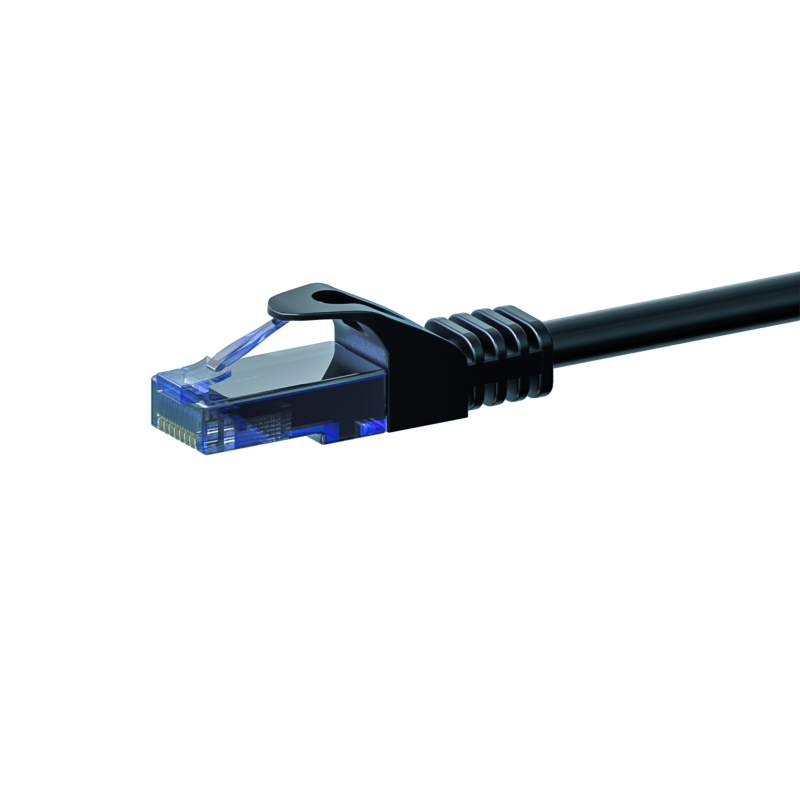Cat6a internetkabel 15m zwart 100% koper - onafgeschermd