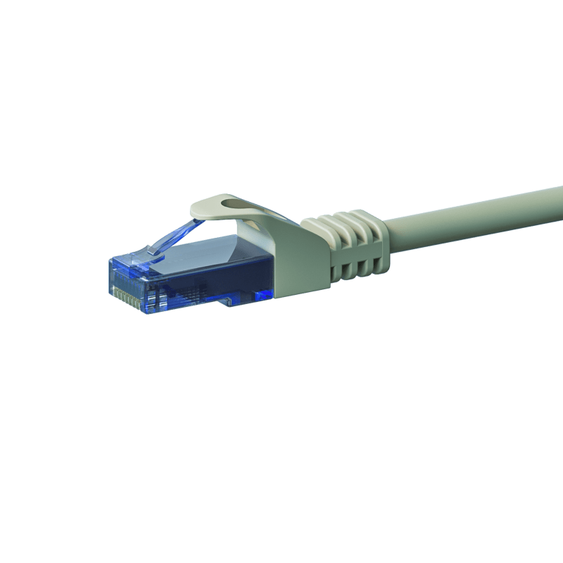 Cat6a internetkabel 1,50m grijs 100% koper - onafgeschermd