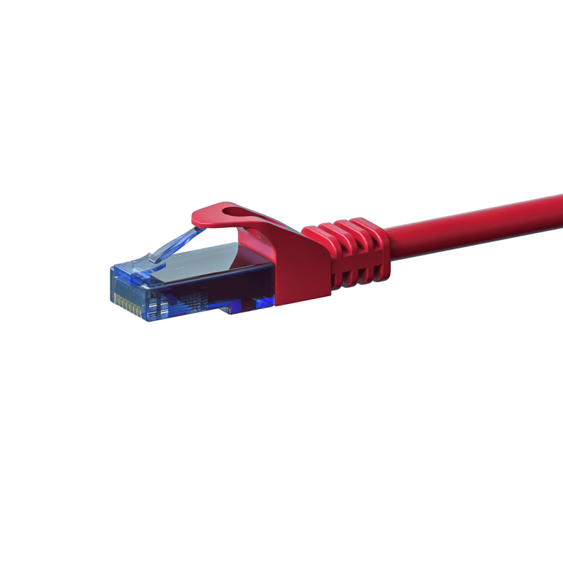 Cat6a internetkabel 20m rood 100% koper - onafgeschermd