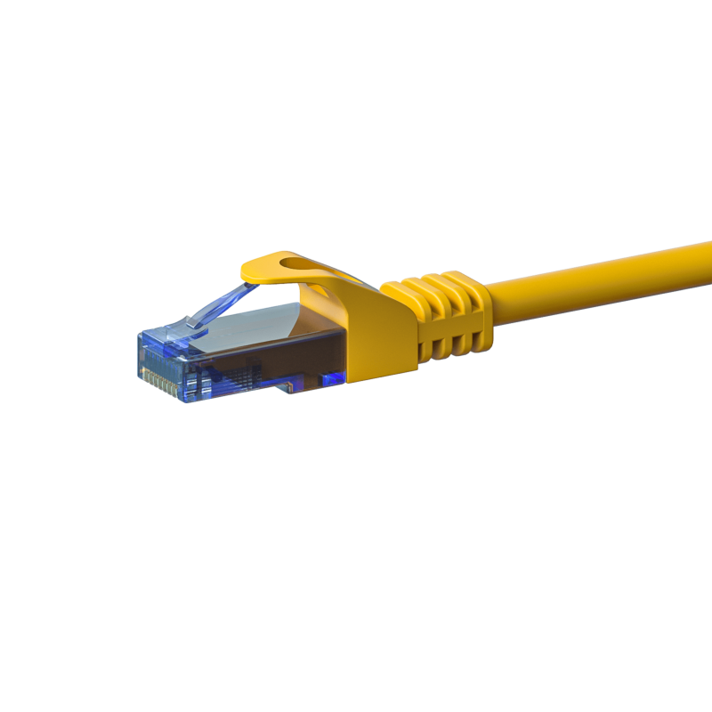 Cat6a internetkabel 1,50m geel 100% koper - onafgeschermd