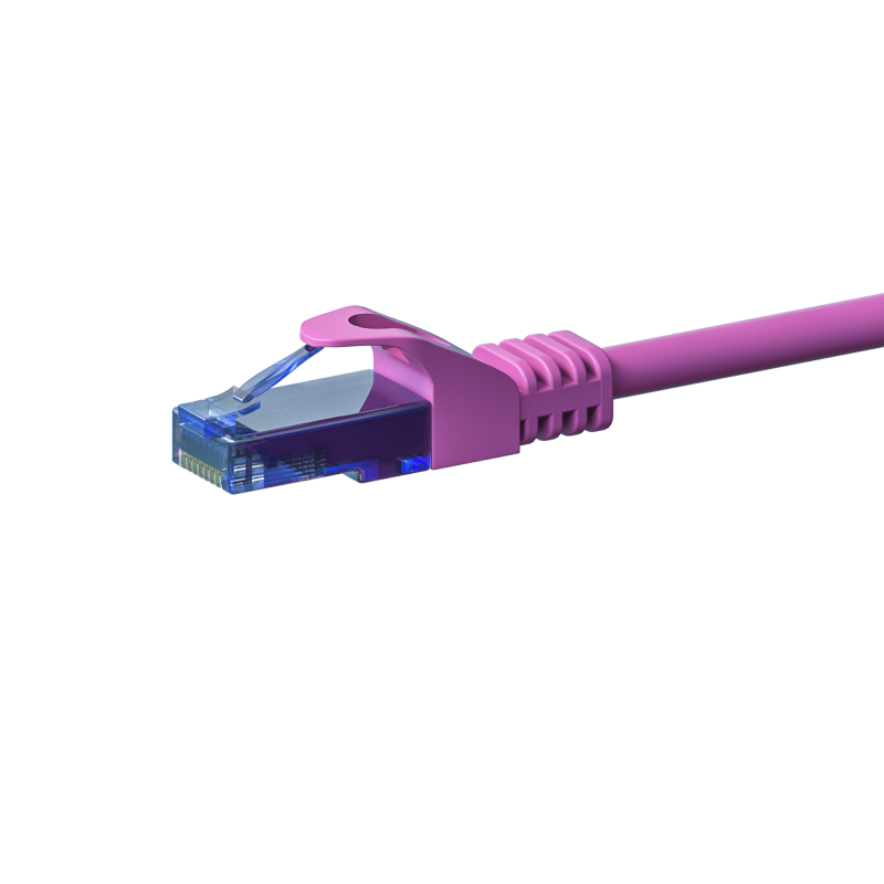 Cat6a internetkabel 15m roze 100% koper - onafgeschermd