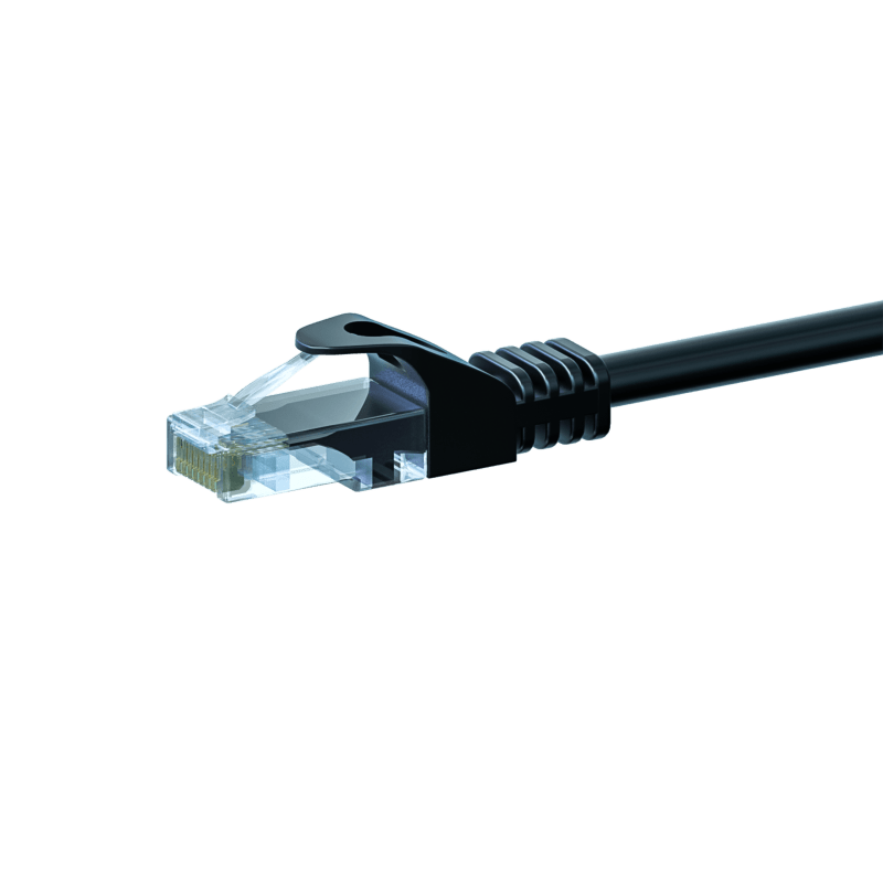 Cat5e internetkabel 2m zwart 100% koper - onafgeschermd
