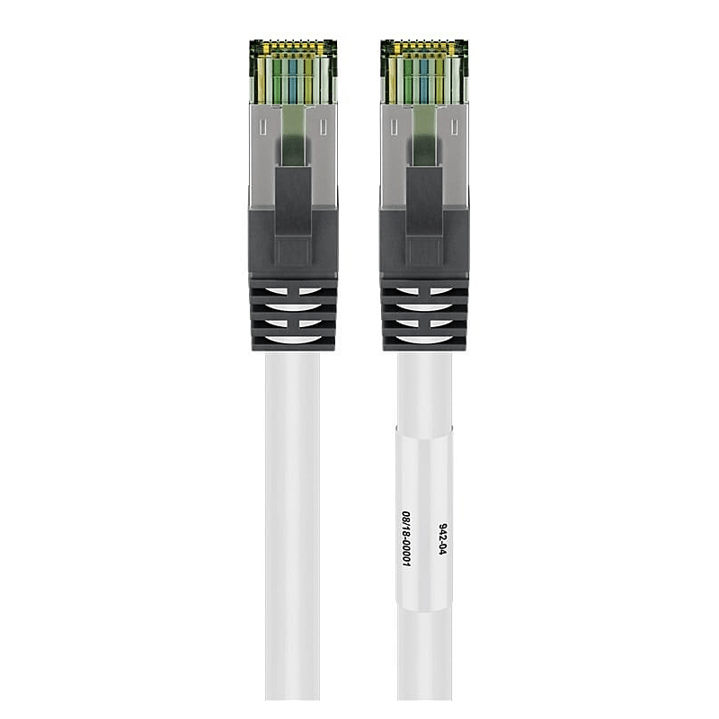 Cat8 internetkabel 1m wit 100% koper - extra afgeschermd