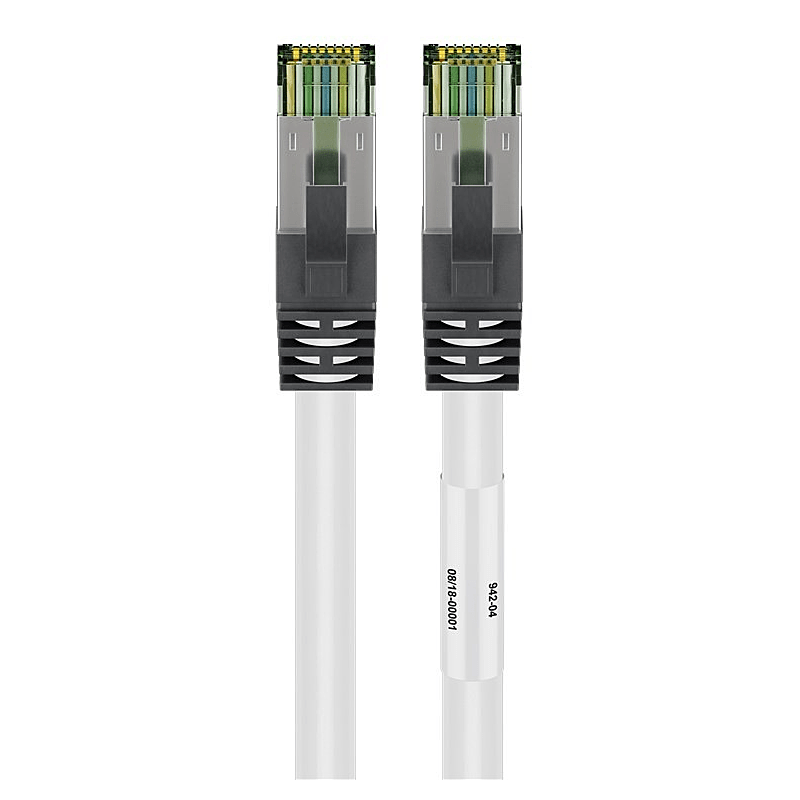 Cat8 internetkabel 2m wit 100% koper - extra afgeschermd