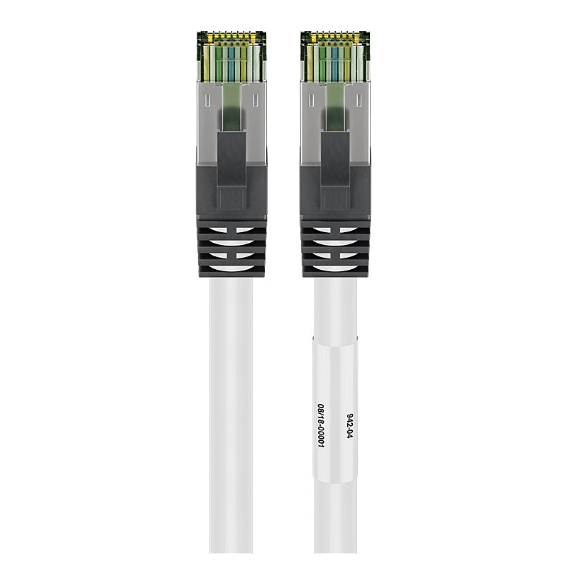 Cat8 internetkabel 5m wit 100% koper - extra afgeschermd