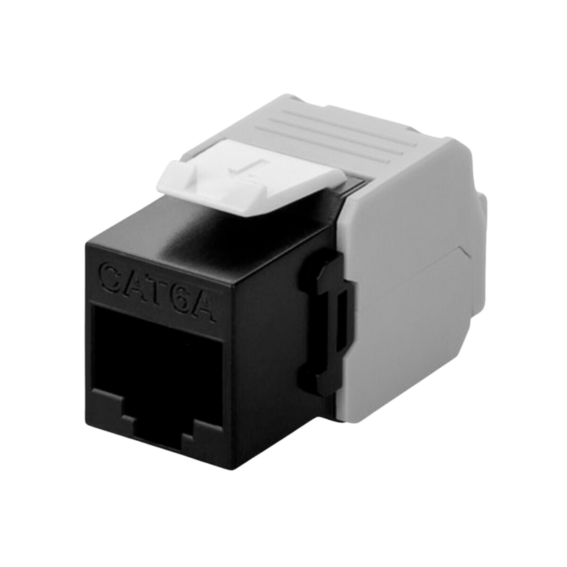 CAT6a keystone internetstekker zwart LSA - onafgeschermd