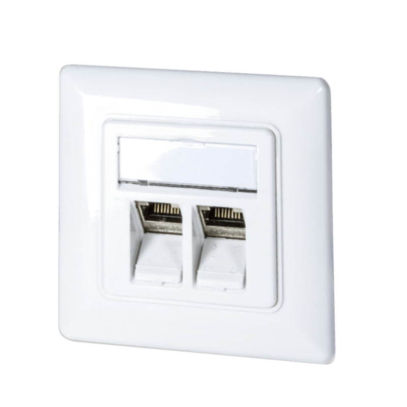Cat6 keystone voorzetplaat - wit