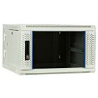 6U witte wandkast (kantelbaar) met glazen deur 600x600x368mm (BxDxH)