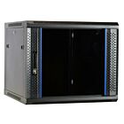 9U wandkast ongemonteerd met glazen deur 600x600x500mm (BxDxH)