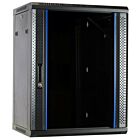 15U wandkast ongemonteerd met glazen deur 600x600x770mm (BxDxH)