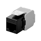 CAT6a keystone internetstekker zwart LSA - onafgeschermd