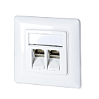 Cat6 keystone voorzetplaat - wit