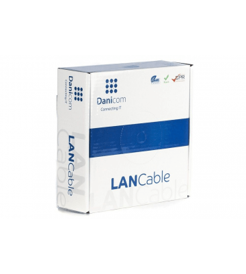 CAT6 S/FTP 50m kabel op rol soepel grijs CCA