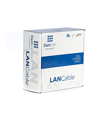 DANICOM Cat5e internetkabel voor buiten op rol 100m solid zwart PE (Fca) -  onafgeschermd