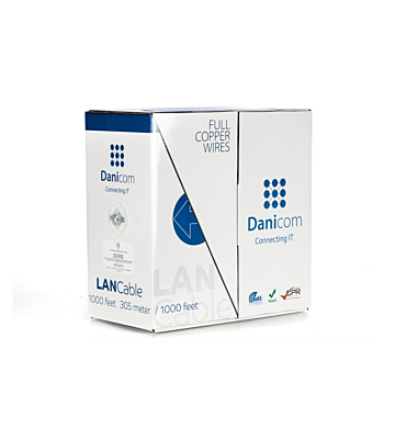 DANICOM Cat6 100% koper internetkabel op rol 305m solid LSZH (Cca) - onafgeschermd