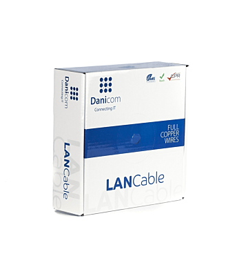 DANICOM Cat7 internetkabel op rol 50m solid grijs LSZH (Dca) - extra afgeschermd