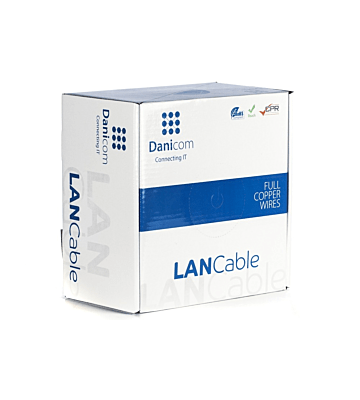 DANICOM Cat6a internetkabel op rol 100m solid grijs LSZH (Dca) - extra afgeschermd