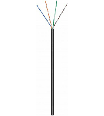 CAT6 internetkabel voor buiten op rol 305m solid zwart CCA - onafgeschermd