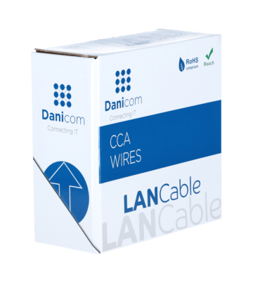 CAT5e internetkabel op rol 100m solid grijs CCA - onafgeschermd