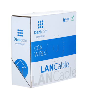 Cat6 internetkabel op rol 100m solid grijs CCA - onafgeschermd