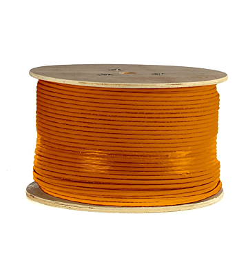 DANICOM Cat7 100% koper internetkabel op rol 500m solid oranje LSZH (Cca) - extra afgeschermd