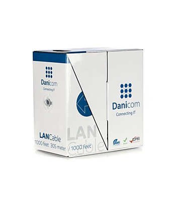 Cat6 internetkabel op rol 305m solid grijs CCA - onafgeschermd