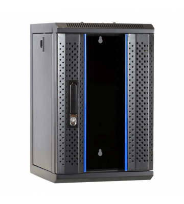 10 inch 9U serverkast met glazen deur 370x450x486mm (BxDxH)