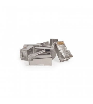 CAT6a doorsteek connector RJ45 pass through - shielded - voor soepele kern