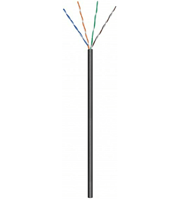 CAT6 internetkabel voor buiten op rol 305m solid zwart CCA - onafgeschermd