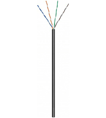 CAT6 internetkabel voor buiten op rol 305m stranded zwart CCA - onafgeschermd