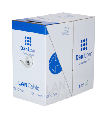 Cat6 internetkabel op rol 305m stranded grijs CCA - extra afgeschermd