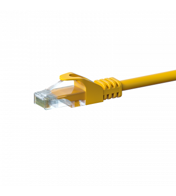 Cat5e internetkabel 0,25m geel 100% koper - onafgeschermd