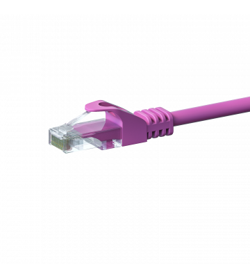 Cat5e internetkabel 0,25m roze 100% koper - onafgeschermd