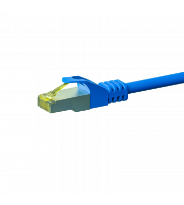 Cat7 internetkabel 0,25m blauw 100% koper - extra afgeschermd