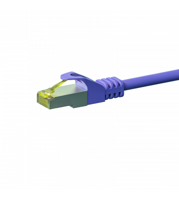 Cat7 internetkabel 0,25m paars 100% koper - extra afgeschermd