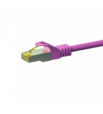 Cat7 internetkabel 0,25m roze 100% koper - extra afgeschermd