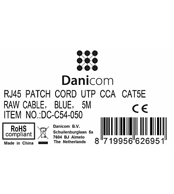 CAT5e internetkabel 5m blauw - onafgeschermd - CCA