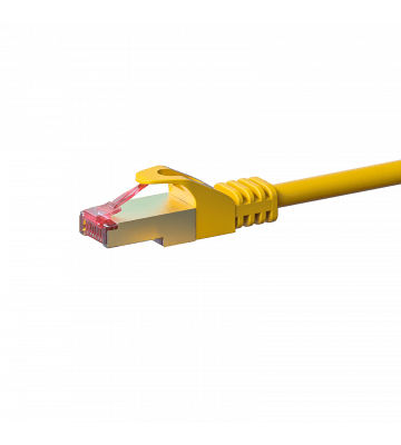 Cat6 internetkabel 0,25m geel 100% koper - extra afgeschermd